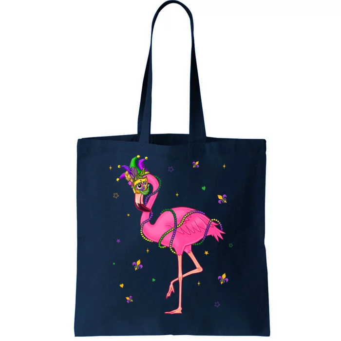 Jester Flamingo Beads Mardi Gras Fat Tuesday Parade Tote Bag