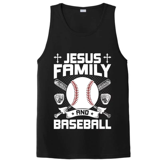 Jesus, Family & Baseball Lover Performance Tank