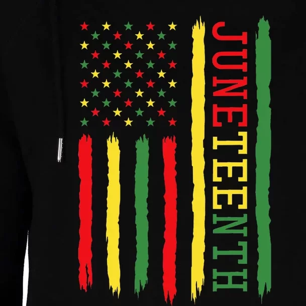 Juneteenth Flag Black Freedom 1865 Womens Funnel Neck Pullover Hood