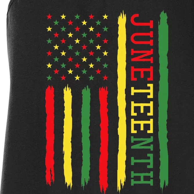 Juneteenth Flag Black Freedom 1865 Women's Racerback Tank