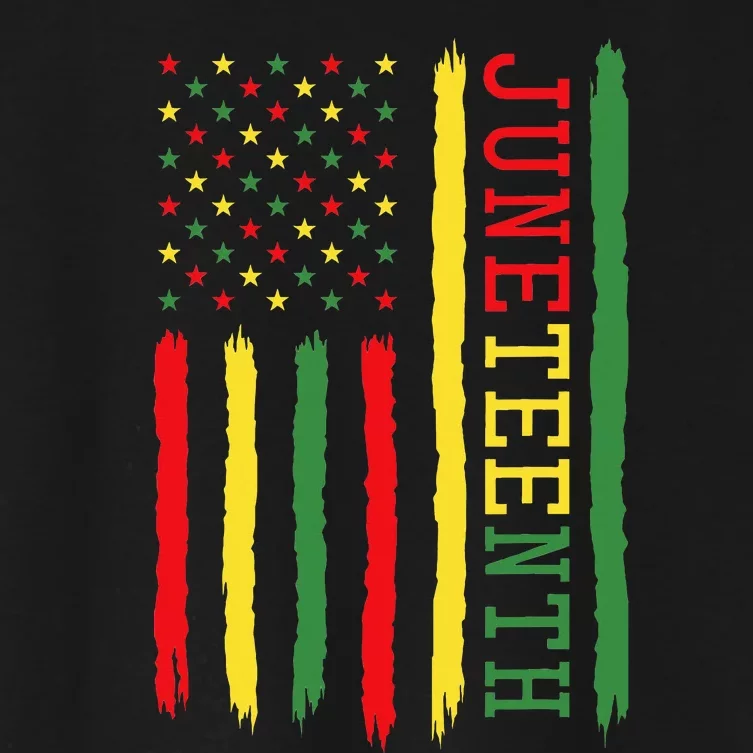 Juneteenth Flag Black Freedom 1865 Women's Crop Top Tee