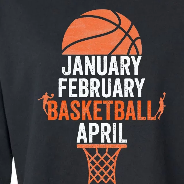 January February Basketball April College March Basketball Cropped Pullover Crew