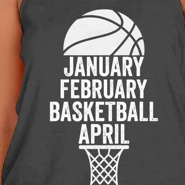 January February Basketball April March College Basketball Women's Knotted Racerback Tank