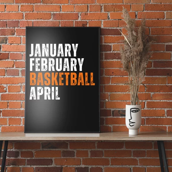 January February Basketball April Madness Poster