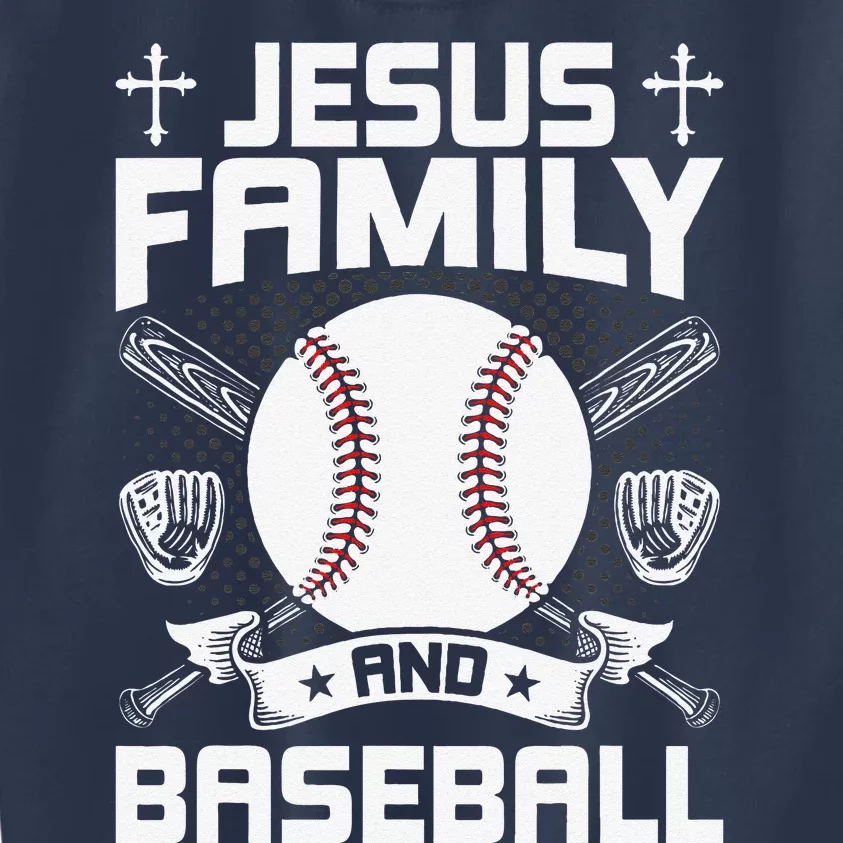 Jesus Family & Baseball Lover Kids Sweatshirt