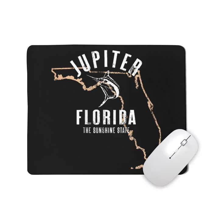 Jupiter Florida Beach Fl Retro Vintage Beach Front & Back Mousepad