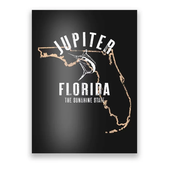 Jupiter Florida Beach Fl Retro Vintage Beach Front & Back Poster