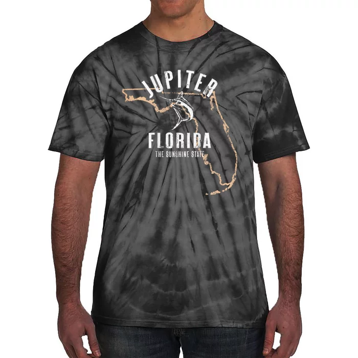 Jupiter Florida Beach Fl Retro Vintage Beach Front & Back Tie-Dye T-Shirt