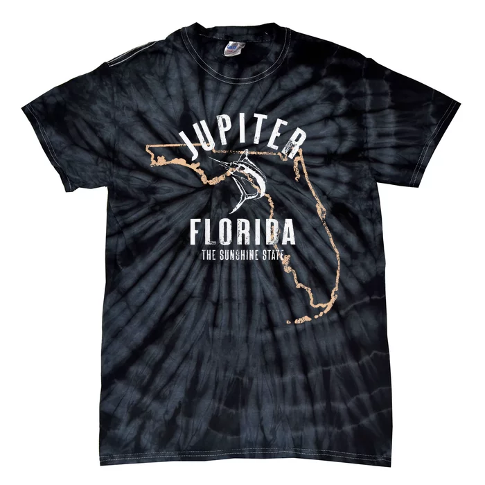 Jupiter Florida Beach Fl Retro Vintage Beach Front & Back Tie-Dye T-Shirt