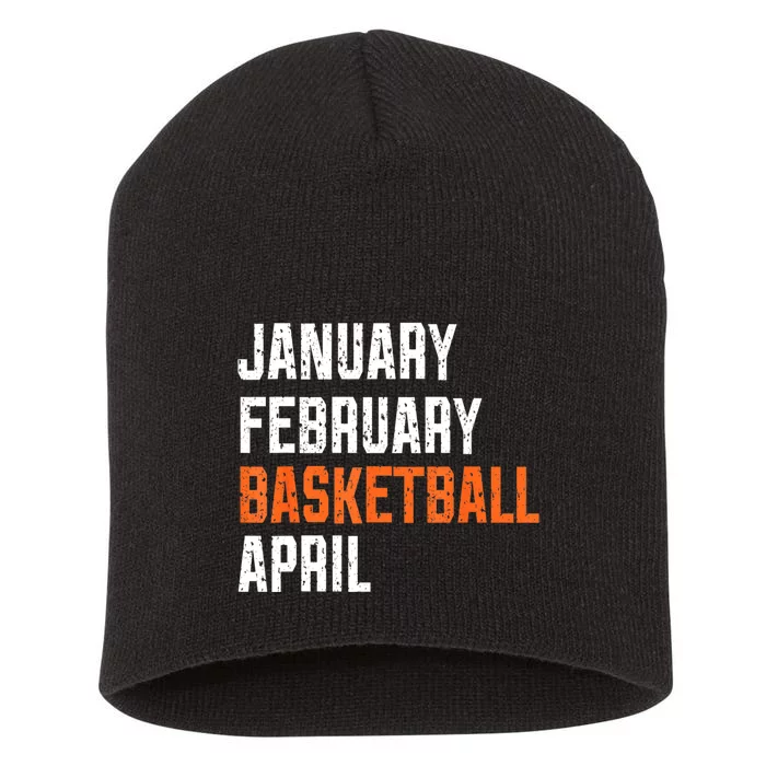 January February Basketball April Short Acrylic Beanie