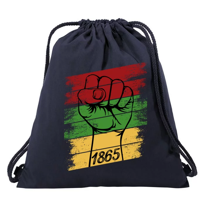 Juneteenth Fist Black Independence Day Melanin African Pride Gift Drawstring Bag