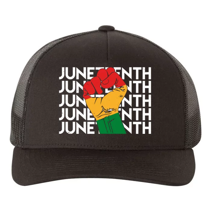 Juneteenth Fist Black Pride Yupoong Adult 5-Panel Trucker Hat