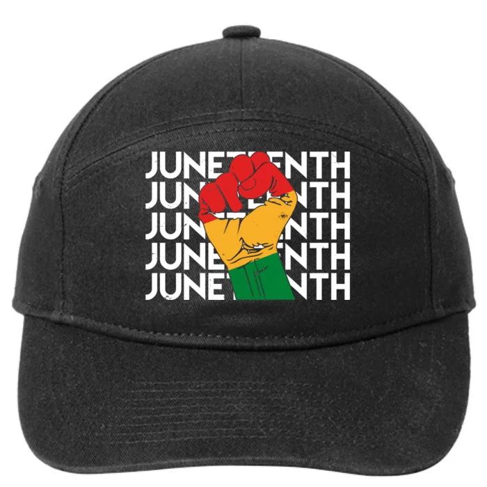 Juneteenth Fist Black Pride 7-Panel Snapback Hat