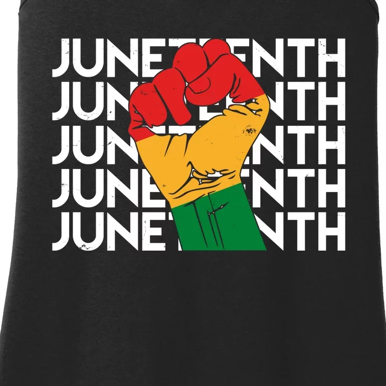 Juneteenth Fist Black Pride Ladies Essential Tank