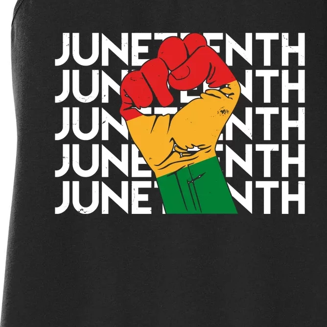 Juneteenth Fist Black Pride Women's Racerback Tank