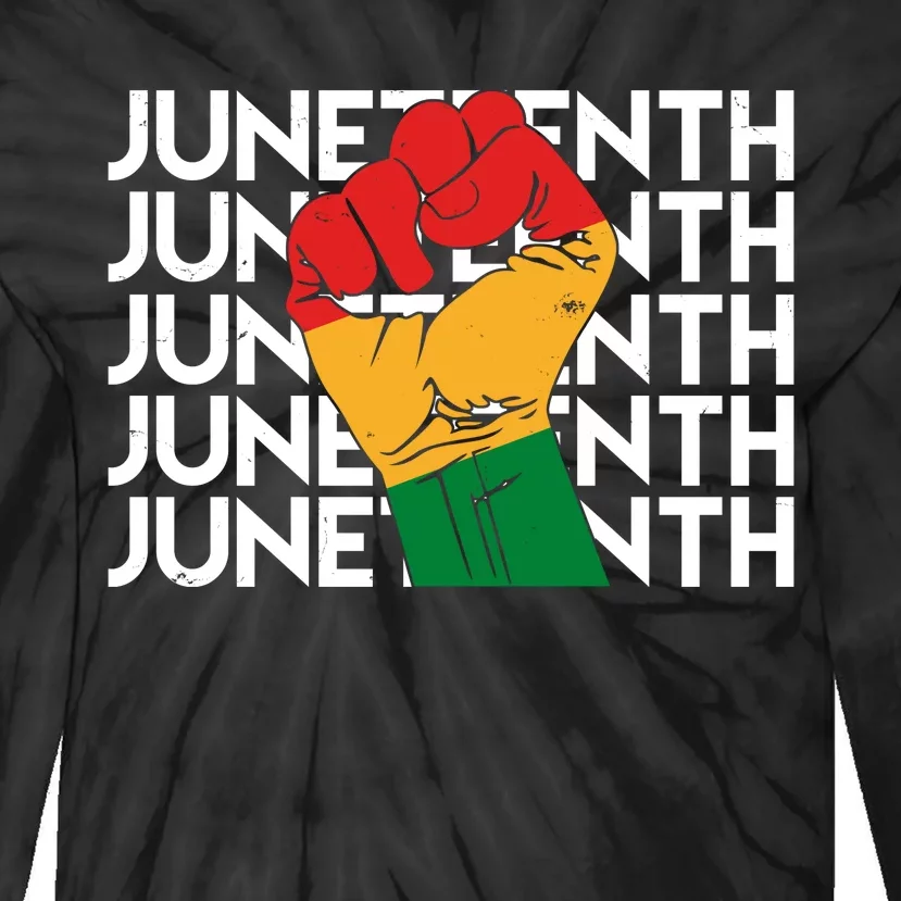 Juneteenth Fist Black Pride Tie-Dye Long Sleeve Shirt