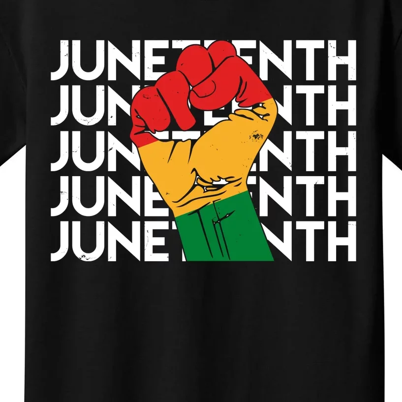 Juneteenth Fist Black Pride Kids T-Shirt