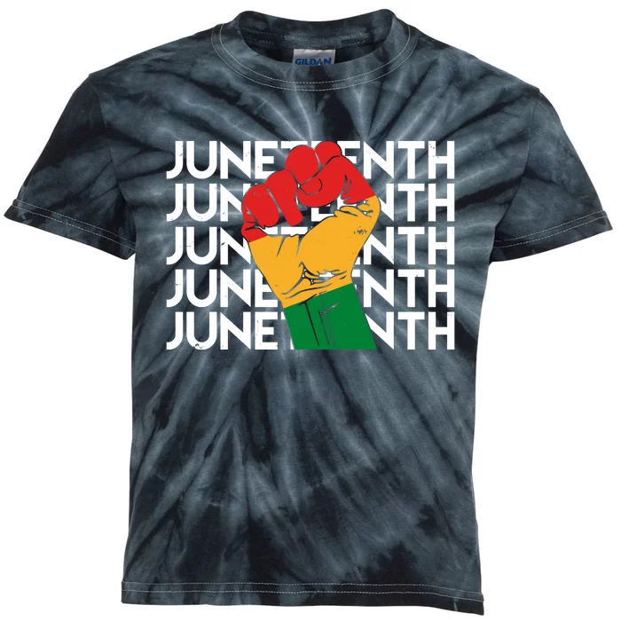 Juneteenth Fist Black Pride Kids Tie-Dye T-Shirt