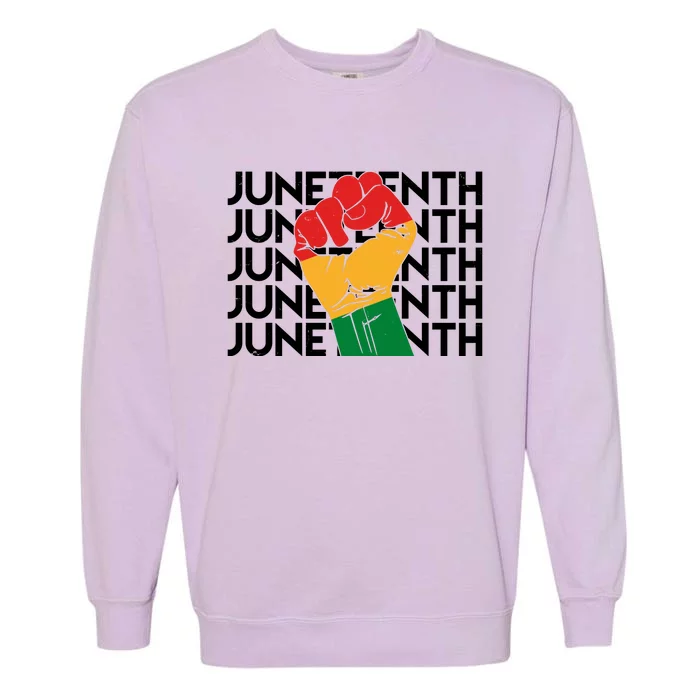 Juneteenth Fist Black Pride Garment-Dyed Sweatshirt