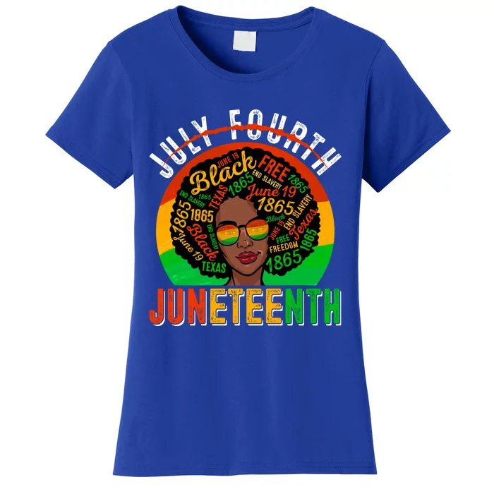 Juneteenth Flag Blm Afro June 19 1865 African American Meaningful Gift Women's T-Shirt