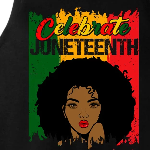 Juneteenth Freedom Celebrate Melanin African American Great Gift Ladies Tri-Blend Wicking Tank