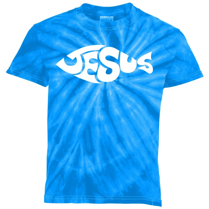 Jesus Fish Christian Kids Tie-Dye T-Shirt