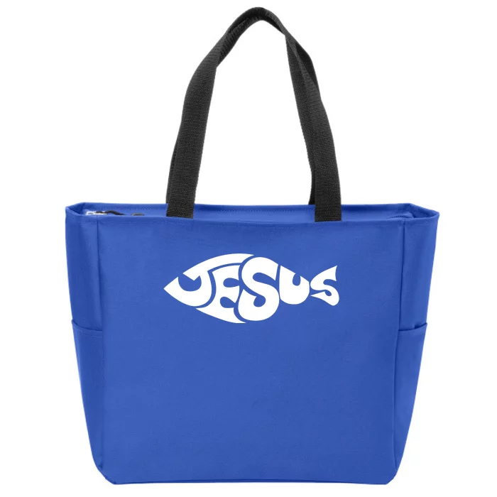 Jesus Fish Christian Zip Tote Bag