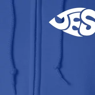 Jesus Fish Christian Full Zip Hoodie