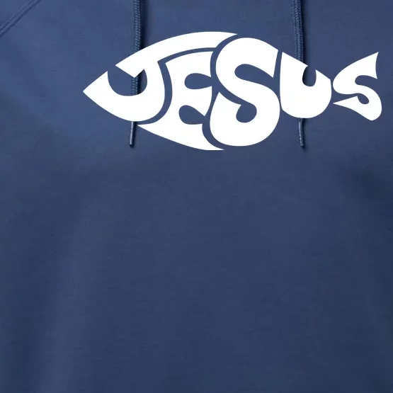 Jesus Fish Christian Performance Fleece Hoodie