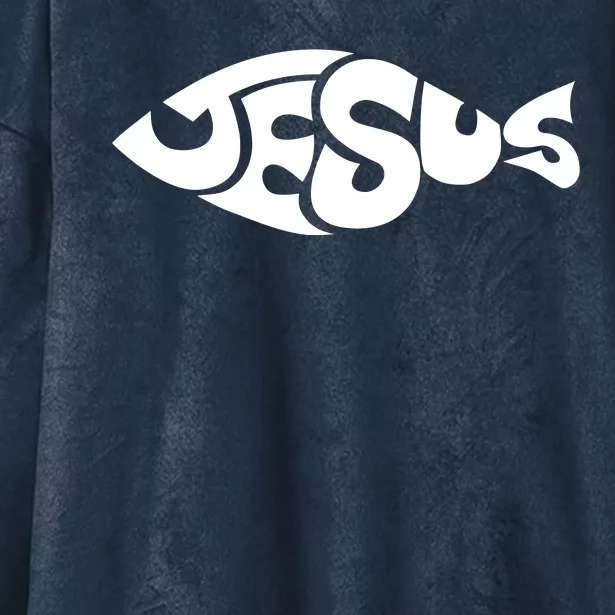 Jesus Fish Christian Hooded Wearable Blanket