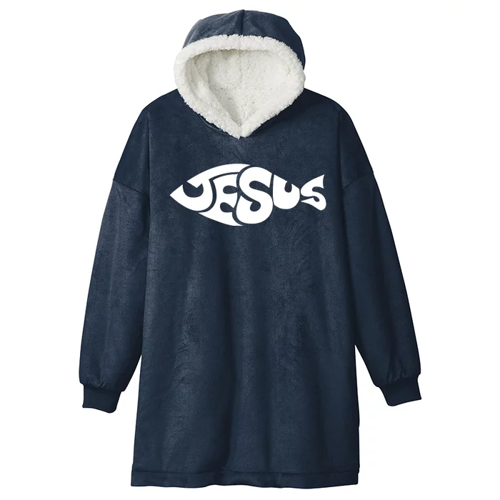 Jesus Fish Christian Hooded Wearable Blanket