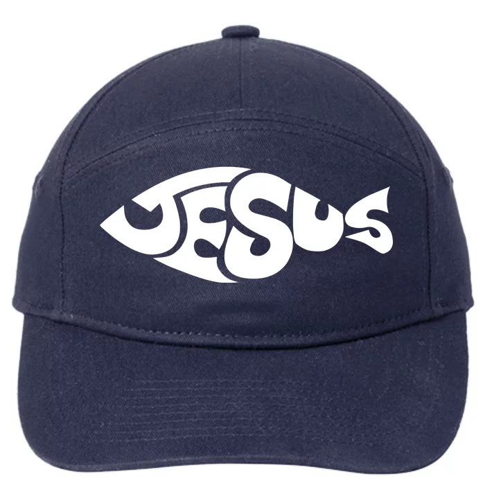 Jesus Fish Christian 7-Panel Snapback Hat