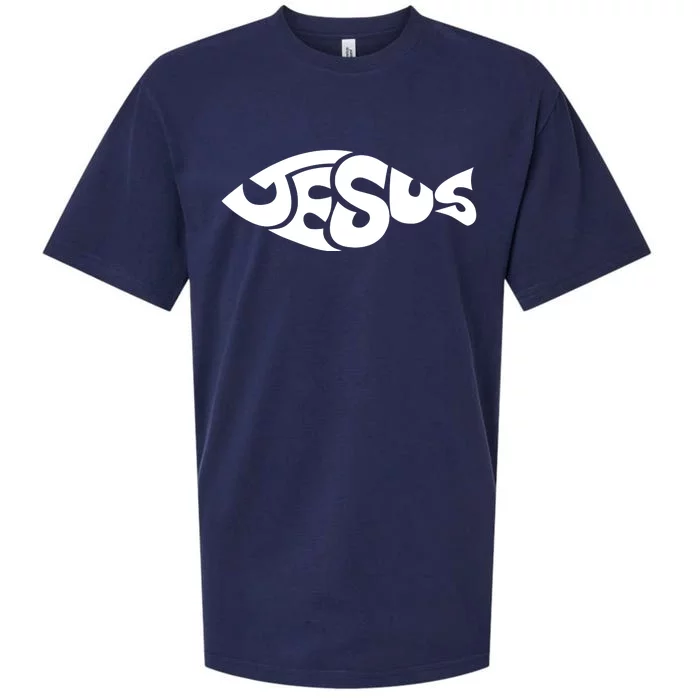 Jesus Fish Christian Sueded Cloud Jersey T-Shirt