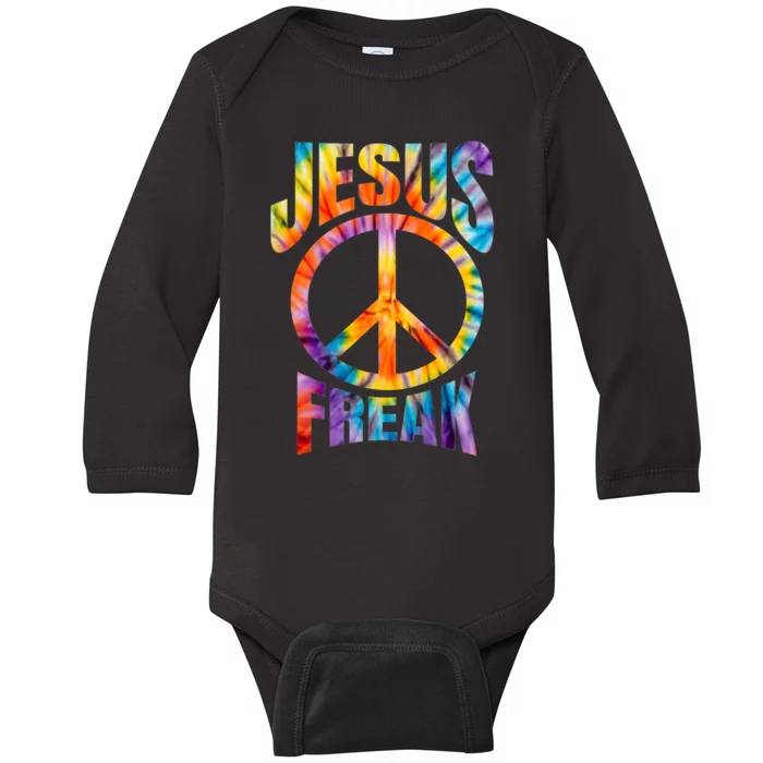 Jesus Freak Christian Retro Lettering Baby Long Sleeve Bodysuit