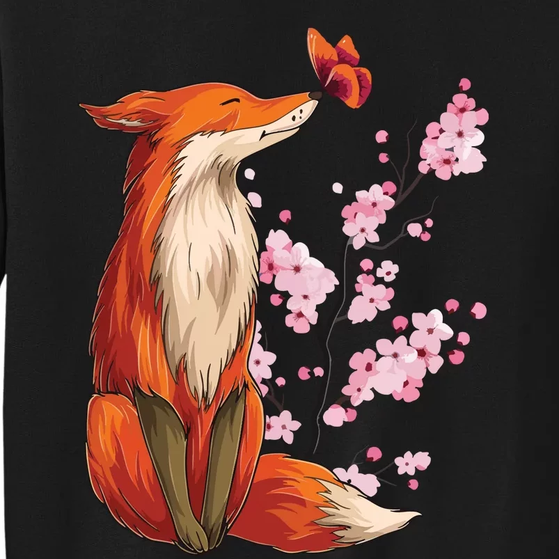 Japanese Fox Cherry Blossom Flower Sakura Trees Kawaii Sweatshirt