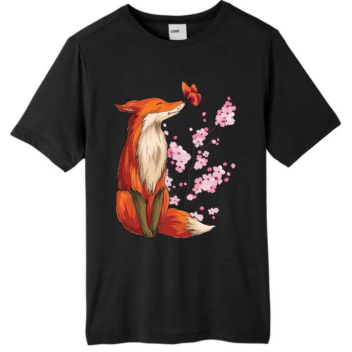 Japanese Fox Cherry Blossom Flower Sakura Trees Kawaii ChromaSoft Performance T-Shirt