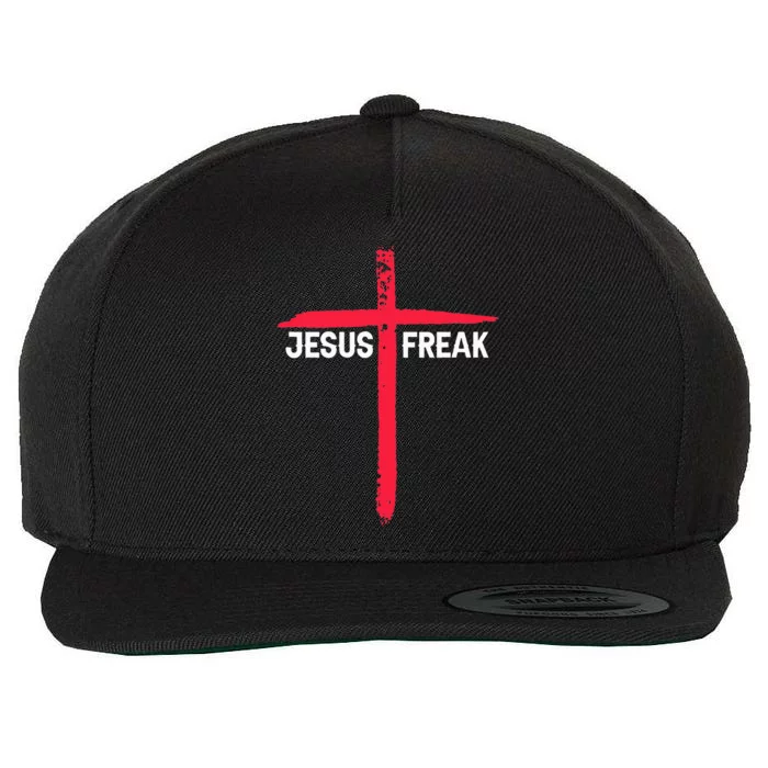 Jesus Freak Christian Religious Faith Cross Wool Snapback Cap