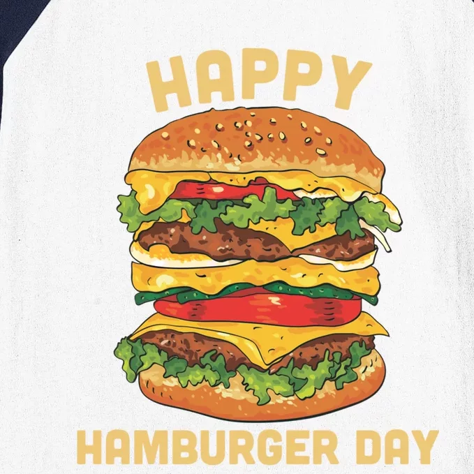 Junk Food Cheeseburger Hamburger Day Burger Fries Gift Baseball Sleeve Shirt