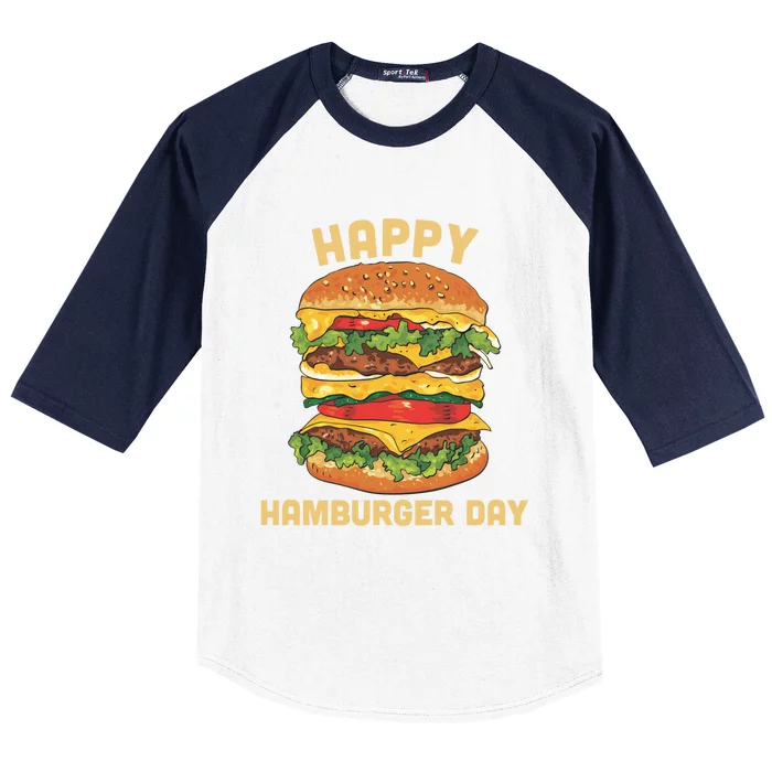 Junk Food Cheeseburger Hamburger Day Burger Fries Gift Baseball Sleeve Shirt