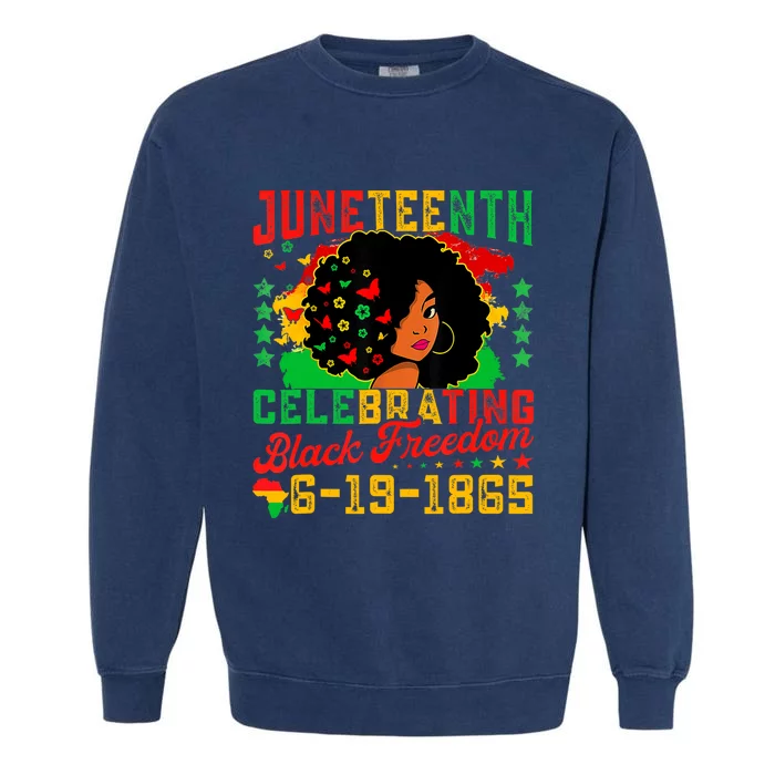 Juneteenth Flag Celebrating Black Freedom Juneteenth 1865 Garment-Dyed Sweatshirt