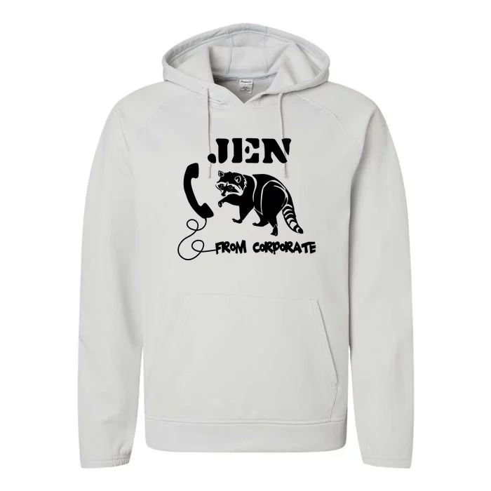 Jen From Corporate Performance Fleece Hoodie