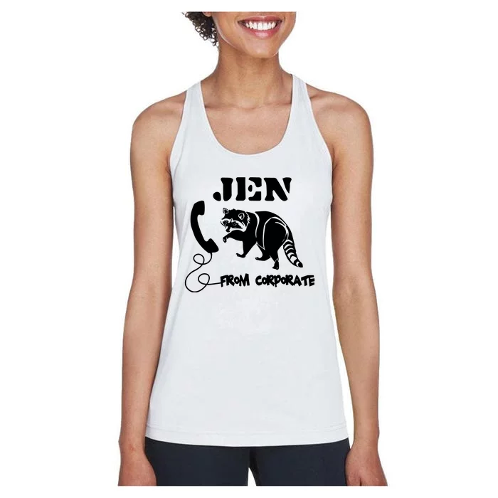 Jen From Corporate Women's Racerback Tank