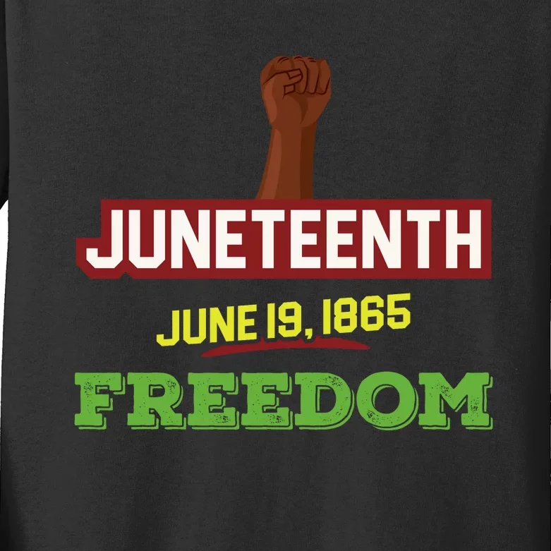 Juneteenth Freedom Celebration Graphic Kids Long Sleeve Shirt