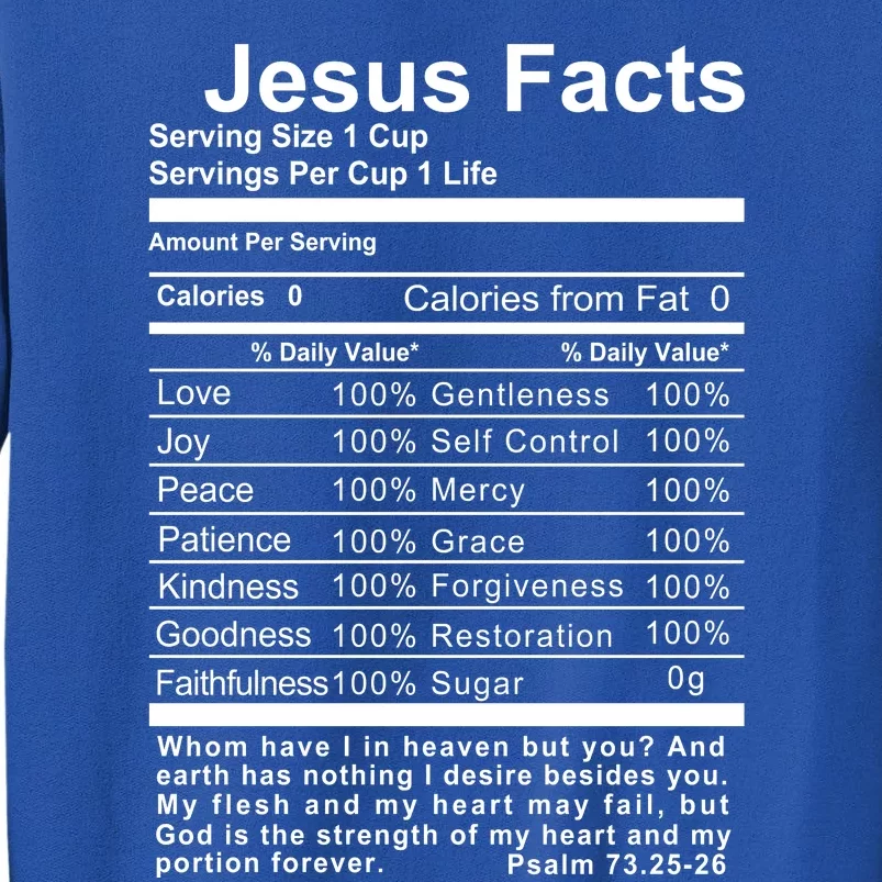 Jesus Facts Cool Christian Gift For Christians Tall Sweatshirt