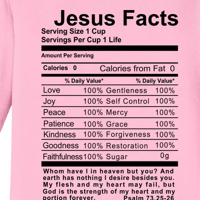 Jesus Facts Cool Christian Gift For Christians Baby Long Sleeve Bodysuit