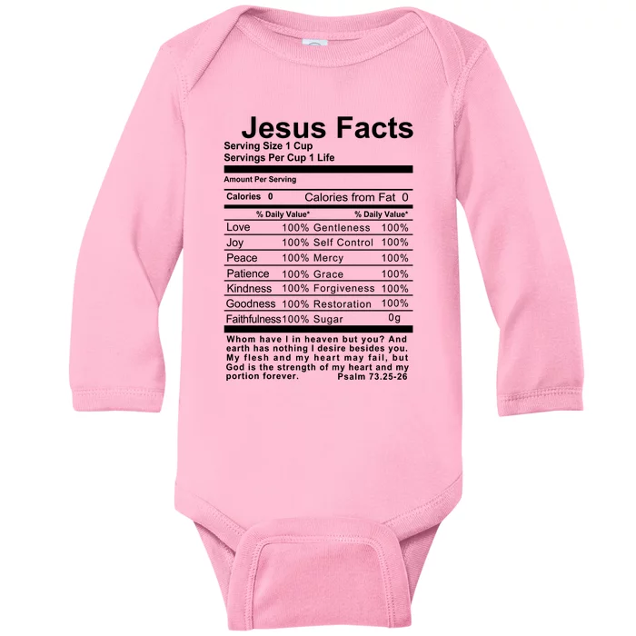 Jesus Facts Cool Christian Gift For Christians Baby Long Sleeve Bodysuit