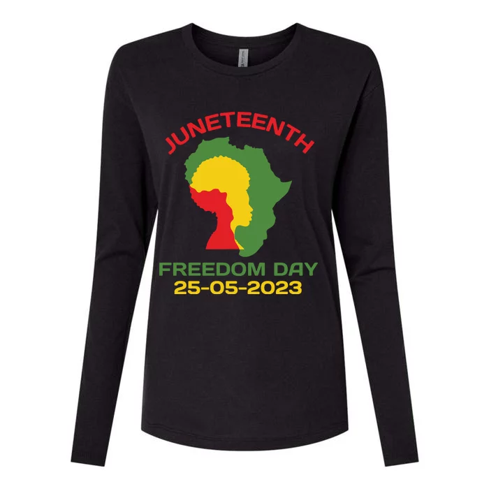 Juneteenth Freedom Day Africa Freedom Day Womens Cotton Relaxed Long Sleeve T-Shirt