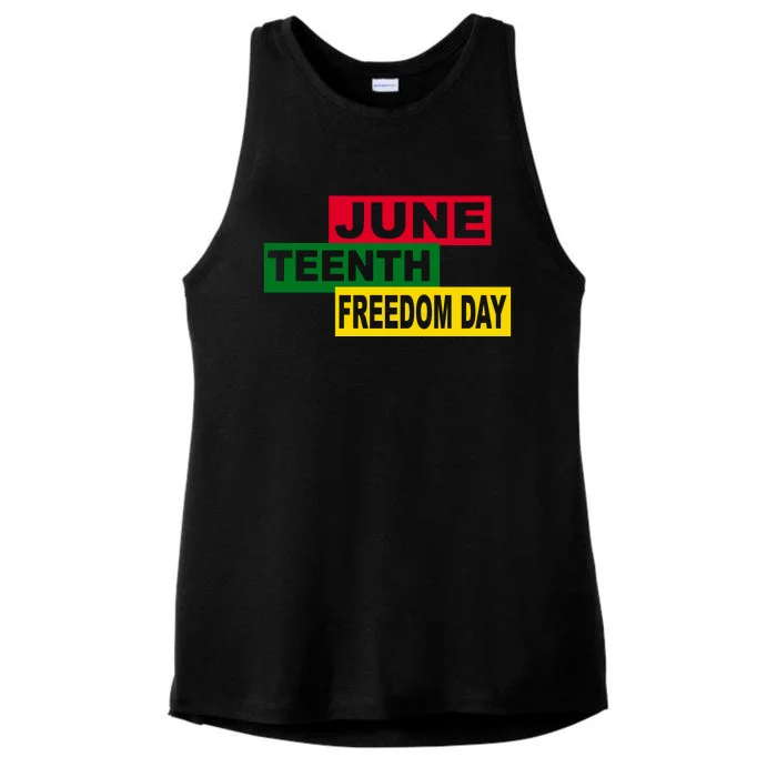 Juneteenth Freedom Day Ladies Tri-Blend Wicking Tank