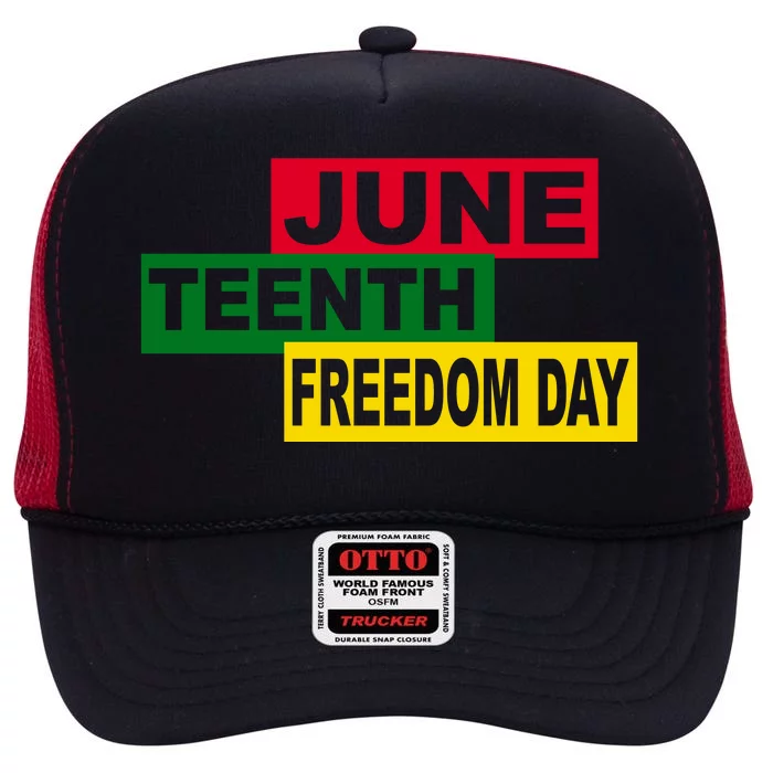 Juneteenth Freedom Day High Crown Mesh Trucker Hat