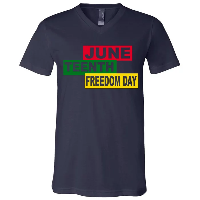 Juneteenth Freedom Day V-Neck T-Shirt